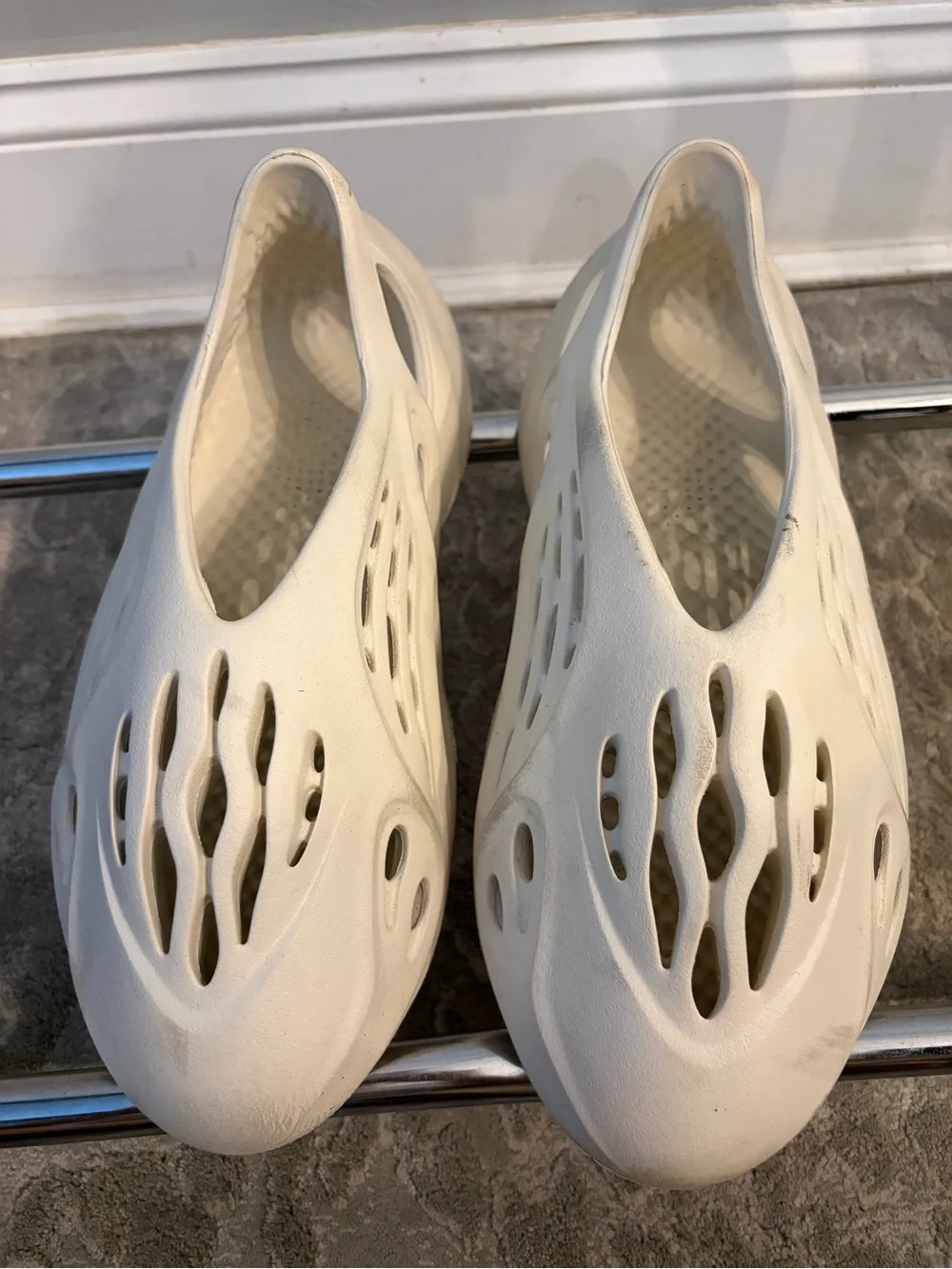 adidas Yeezy Foam Runner 'Sand' featuring a molded slip-on design- size 10